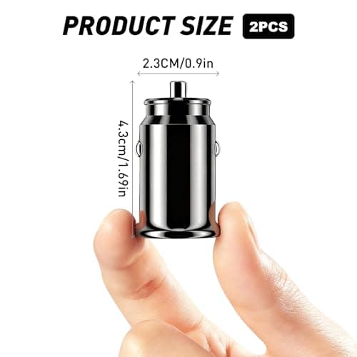 AYHYHLJZJ 2 Pcs Dual USB Car Charger, 15 W/3.1A Fast Car Charger Mini Cigarette USB Adapter Quick Charge for iPhone 17 Pro/16/15/14/13/12, Samsung Galaxy S25/S24/S23/S22/S21/A17/A16/A56/A55/A36 — view 2