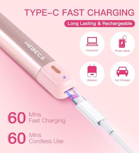 Hebeca Nose Hair Trimmer for Women - 3 in1 Facial Hair Remover - Eyebrow Trimmer Women Rechargeable Waterproof Portable Lady Face Shaver with Travel Bag — view 6
