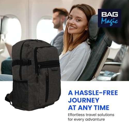 Bordlite RYANAIR 40x20x25cm Carry On Underseat Cabin Backpack - Airline Approved Travel Rucksack - Approved for EasyJet, Jet2, RyanrAir, Virgin Atlantic, KLM (Black) — view 6