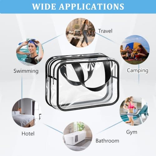 Funnasting Clear Toiletry Bag, Waterproof PVC Travel Wash Bag — view 3