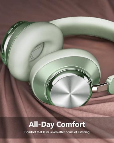 Wentronic Y03 Bluetooth Headphones Wireless Active Noise Cancelling Over Ear Headphones 48 Hours Playtime 6 EQ Music Mode High Sound Quality Headphones with Soft Ear Cushion - Green — view 2