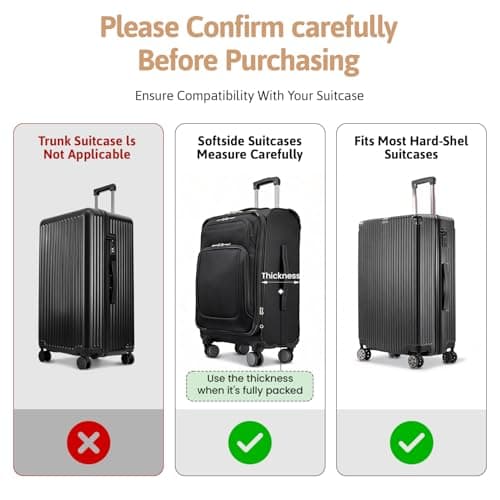 OrgaWise Clear TPU Luggage Cover, for Suitcase TSA Approved Transparent Suitcase Cover Protector Fit 18-32 Inch Luggage — view 4