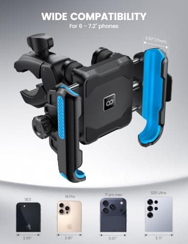 Lamicall Motorbike Phone Holder, [Camera Friendly] Bike Phone Holder Blue — view 5
