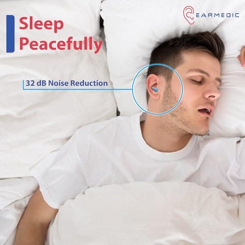 Earmedic Snooze Ear Plugs for Sleep - 6 Pairs Soft Silicone Reusable Noise Cancelling Earplugs for Side Sleepers & Snoring — view 2