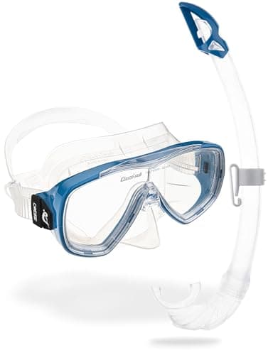 CRESSI Onda Mare Italian Made Snorkel Set - Clear/Blue - Diving Mask - Scuba Mask - Scuba Diving Equipment — view 2
