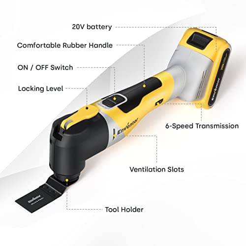 Enventor Multi Tool Cordless, 20V Brushless 2.0Ah Battery and Charger — view 2