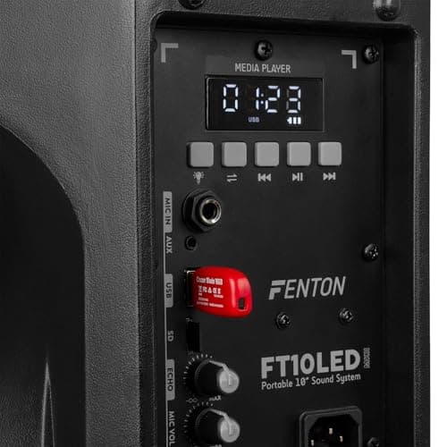 Fenton FT10LED MK2 10-Inch Portable PA System, 450W, Battery, Mic — view 4
