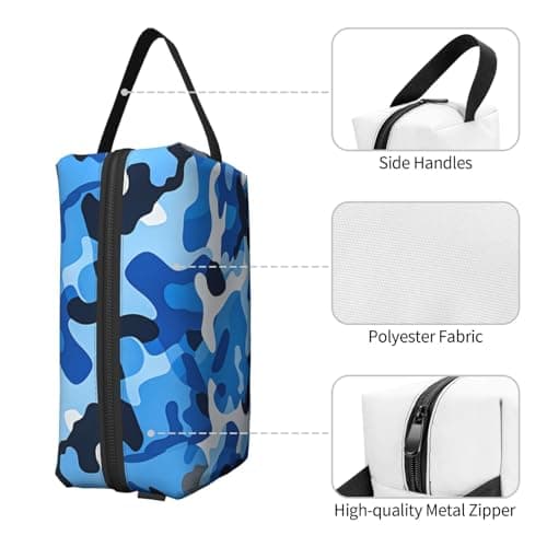 HSYOYO Travel Toiletry Bag for Women Men,Portable Hanging Toiletry Bag,Waterproof Dopp Kit Cosmetic Organizer,Large Capacity Shaving Bag Makeup Bag, Sky Blue Camouflage, One Size — view 2