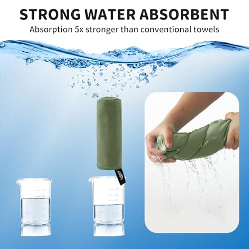 Pameil Microfiber Towel Set 3-Pack Quick Dry Travel Gym (Army Green) — view 6