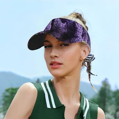 ZTPOWQA Lavender Bouquet Print Adult Sunscreen Visor Cap Breathable Lightweight Foldable Outdoor Sports Sun Hat — view 6