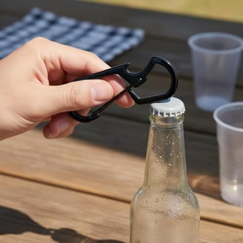 Wsymxuo Keychain Bottle Opener Multi Tool Bottle Opener Keychain Heavy Duty Stainless Steel Carabiner for Travel, Silver — view 3