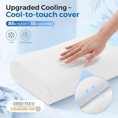 Elviros Memory Foam Cervical Pillow, Neck Support, 4 Adjustable Heights — view 5