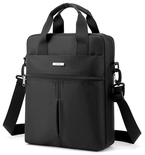 zhongningyifeng Men's 14-inch Laptop Shoulder Bag Nylon Messenger Bag Business Waterproof Casual Black Crossbody Bag for Work Travel Outdoor
