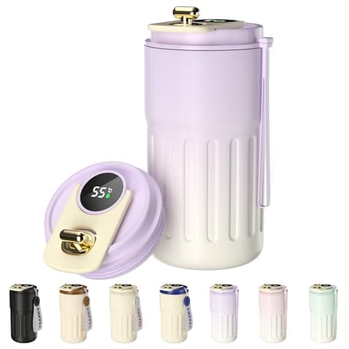 Homealexa Coffee Cup Travel Mugs, Vacuum Insulating Cup 316 Stainless Steel, LED Touch Screen Temperature Gauge, Smart Mug Sealing Bottle 410ml