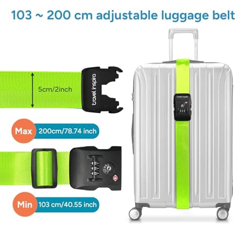 travel inspira TSA Approved Luggage Straps, Suitcases Identifier (Green) — view 3