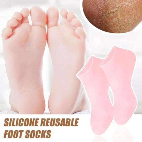 2PCS Silicone Socks for Moisturising Feet, Silicone Foot Care Socks, Silicone Gel Socks for Women Dry Feet Daily Use,Soft Gel Foot Socks for Dry Cracked Feet&Heel — view 4