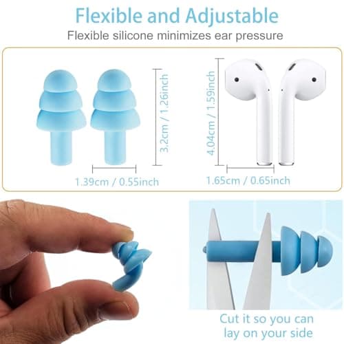 VATI Ear Plugs for Sleep,5PCS Silicone Noise Cancelling Earplugs for Travel — view 3