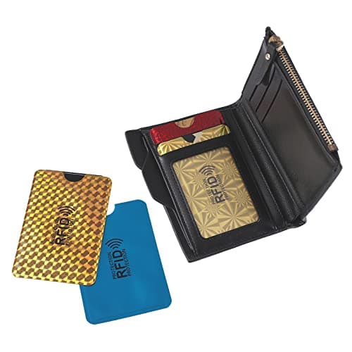 Molain Colorful RFID Card Holder, 9 Pieces RFID Blocking Sleeves Credit Card Sleeves Set RFID Identity Card Protector for Women Men — view 4
