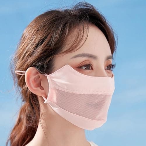Wscwl Ice Silk Face Coverings - UPF 50 Sun Protection Breathable | Face Cover for Sun Protection - for Outdoor Running Cycling Hiking Beach Pool Travel Backpacking Mountaineering Commute Work Casual — view 3