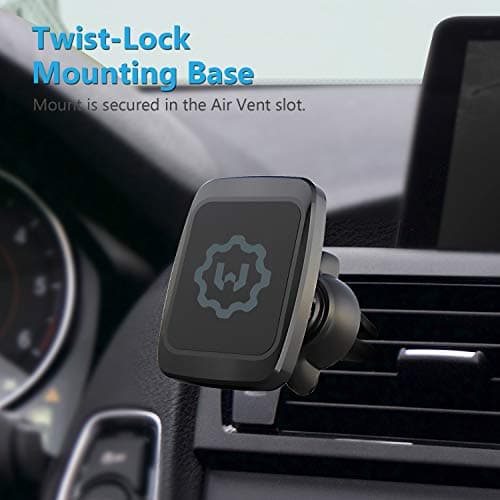 Magnetic Phone Car Mount, WixGear Universal Twist-Lock Air Vent Magnetic Car Phone Mount Holder, Phone Holder for Car Compatible with Cell Phones with Swift-Snap — view 4