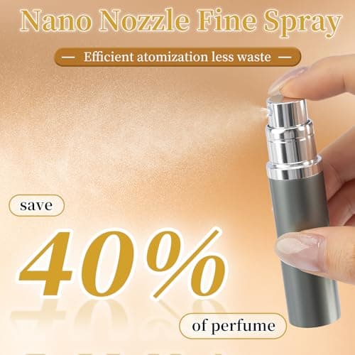 TonJin 2 PCS 5ml Travel Perfume Atomiser Refillable, Small Portable Empty Spray Bottle, Leakproof & Easy To Refill Perfume Decanter Cologne Dispenser for Women and Men(Grey & Pink) — view 5