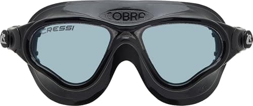 Cressi Cobra Anti Fog Premium Swim Goggles Mask - Black Smoked Lens