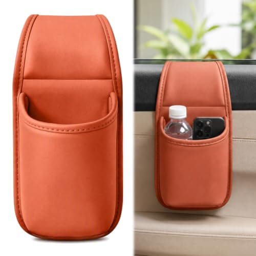 Multi-Pocket Car Door Organizer Leather Side Pocket Storage Bag Cup Holder — view 2