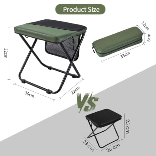 TranRantic Portable Camping Stool, 33×27×32cm Foldable Backpack Stool — view 2