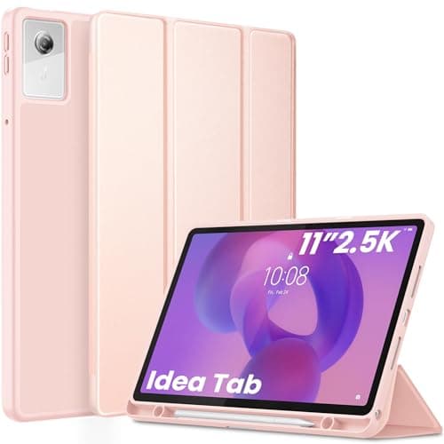 EasyAcc Case for Idea Tab 2025 11 inch + Pencil Holder, Rose Gold