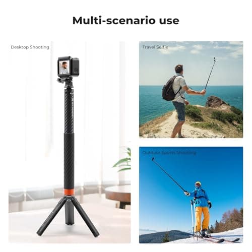 K&F CONCEPT 50"/127cm Carbon Fibre Invisible Selfie Stick for Action Camera — view 6