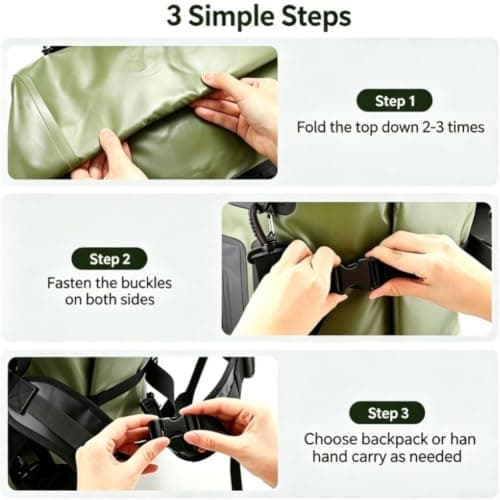 70L Waterproof Backpack with Compression Straps(Black) — view 4