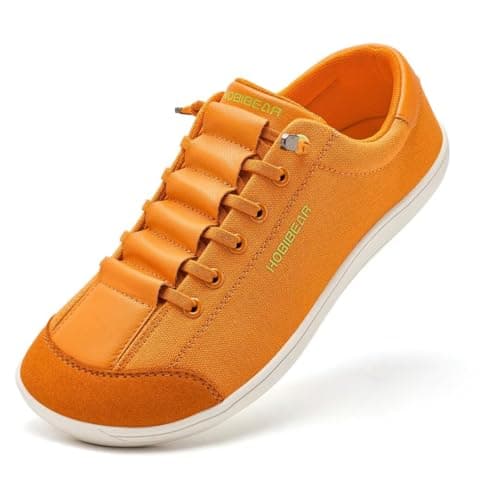 HOBIBEAR Wide Barefoot Shoes Men Women Walking Shoes Trail Running Sneakers | Zero Drop Sole | Lightweight Comfortable Orange
