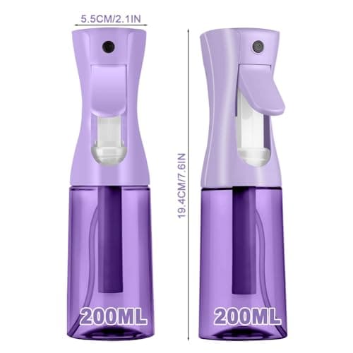 Alaoo Hairdresser Spray Bottles, 200ML Multifunctional Continuous Spray Bottle with Fine Mist, Refillable Spray Container for Travel for Hairstyling, Skincare, Pet Grooming, Transparent Color Purple — view 2