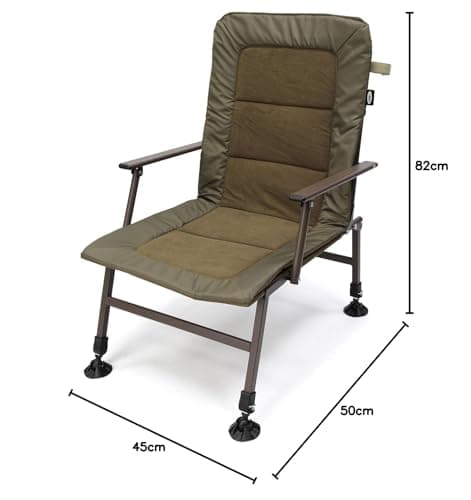 Foldable Fishing Chair with Adjustable Legs, Mud Feet & Armrest, Durable Comfortable Padded Fabric, Compact & Portable, Carp Coarse Anglers, Outdoors Camping — view 2