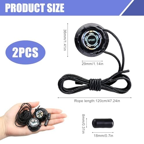 Lotnery Automatic Twist Laces Knob Style Automatic Buckle - Elastic Shoelaces with Rotating Lock for Quick Adjustment Sneakers Running Shoes Casual Shoe Laces for Adults Kids — view 2
