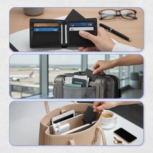 ReFind Wallet Tracker Card (IOS Only) - Rechargeable Wallet Tracker AirTag Alternative for Bags, Luggage, Suitcases and Purses. Slim and Durable GPS tracker Compatible with Apple Find My App — view 6