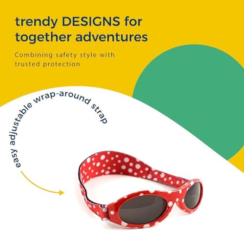 Banz Bubzee Baby Sunglasses - Wrap Around Newborn & Toddler Sunglasses 0-24 Months, 100% UV Eye Protection - Shatter-Resitant Flexible Frame with Strap - Baby Travel, Beach & Holiday Essentials — view 4