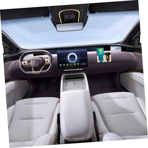 Ciieeo Car Dashboard Phone Holder Beige Adhesive Plastic Dash Mount for Car, Secure Easy Installation, Does Not Obstruct Charging Ports — view 6