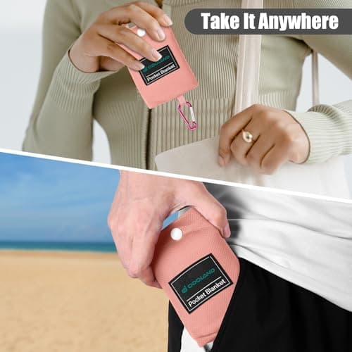 Odoland Outdoor Pocket Travel Blanket Beach Mat - Waterproof Sand Proof Beach Blanket, Picnic Mat - Multi Colour and Sizes - Portable Lightweight for Camping, Picnic Pink M — view 5