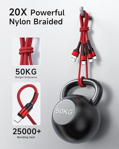 RAVIAD Multi Charger Cable, 3 in 1 Charger Cable 3A USB Fast Charging Cord — view 5
