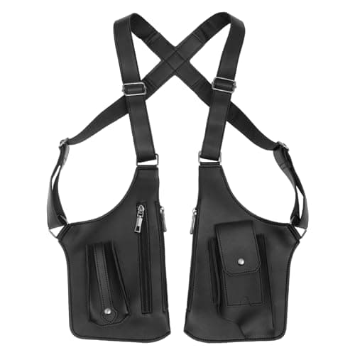 Fyeme Double Underarm Shoulder Bag Leather Adjustable Underarm Shoulder Bag Double-Shoulder Tacticals Bag Concealed Double Armpit Phone Pouch for Travel, Hiking and Fitness