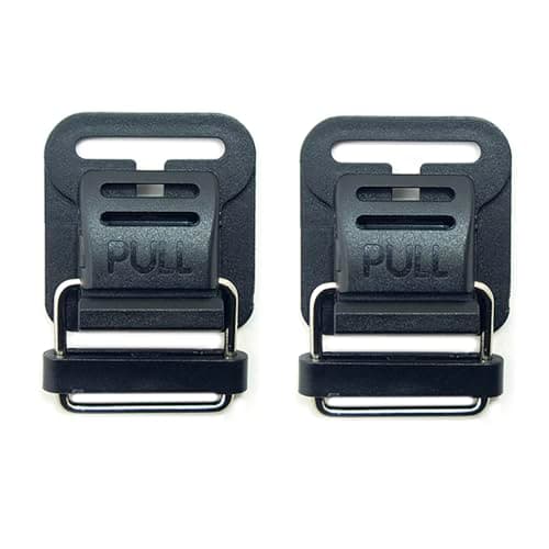 HAND® No.E1423 Set of 2 Metal and Black Plastic Magnetic Buckles for Straps, Back Packs, Bags, Suitcase, Boots & Accessories, Take a Strap up to 25mm