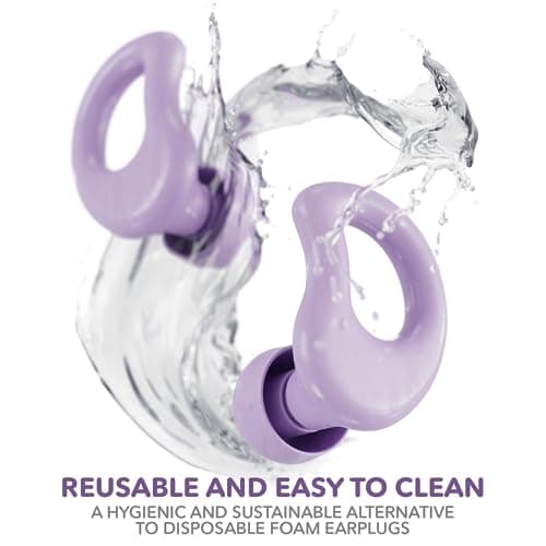 CURVD Everyday Earplugs – Ultra Soft, Customizable Sleep, Travel, Sensitivity, Noise Protection, for Sound Canceling Isolation, up to -30dB Reduction, NRR 15, Reusable and Sustainable (Purple) — view 4