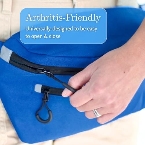 EOT Wellness Adaptive Fanny Pack, Arthritis-Friendly Crossbody & Waist Bag with Magnetic FidLock Buckle, Fits Walkers, Rollators, & Wheelchairs, Black, Up to 47 inches (119 cm) waist size, Adaptive — view 6