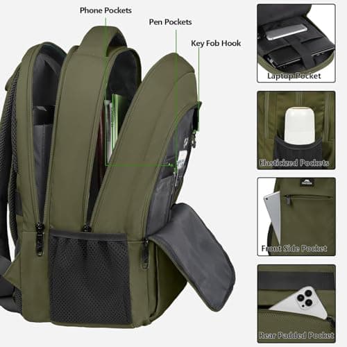 MATEIN Laptop Backpack, 15.6 Inch Laptop Rucksack for Men Work — view 4