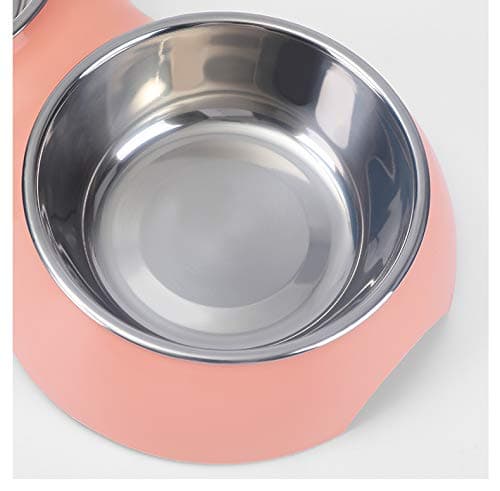 Camiter 2 in1 Dog Bowl,Stainless Puppy Food and Water Feeder for Dog Cats,Multifunctional Pet Food Bowl, Dog Bowls And Water Bowls (pink) — view 4
