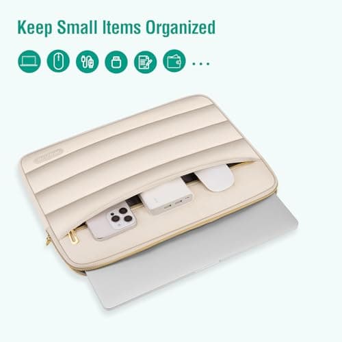 MOSISO 13.3 inch Laptop Case Puffy Sleeve with Small Bag, Sand — view 2
