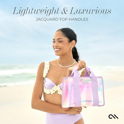 Case-Mate Soap Bubble Mini Beach Tote - Iridescent Beach Bag with Crossbody Strap for Women - Waterproof, Tip-Proof, Foldable & Washable - Tote Bag for Pool, Travel and Vacation - Small — view 2