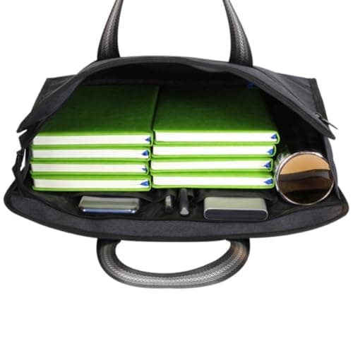 COHEALI File Tote Bag Black Canvas Zip Folder for Business Office Use — view 5