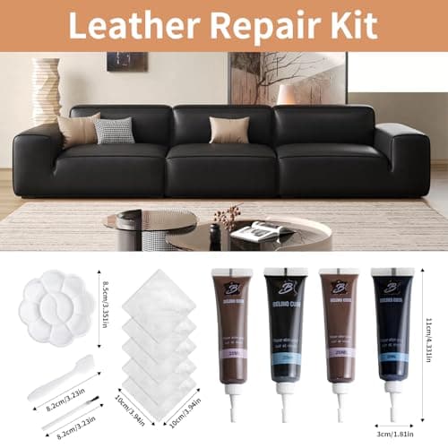 4PCS Leather Repair Kit Black Brown Vinyl Repair Kit Leather Filler Repair — view 4